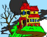 Coloring page Haunted house painted bybrenda
