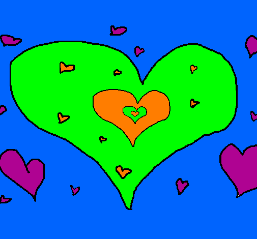 Coloring page Hearts painted byKayla