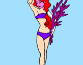 Coloring page Roman woman in bathing suit painted byssddfdrasddrdfcdadeere%uF