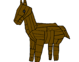 Coloring page Trojan horse painted bylvr