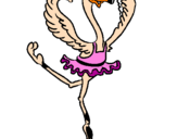 Coloring page Ballet ostrich painted bymichele