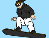Coloring page Snowboard painted byJohn