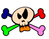 Coloring page Skull painted byEdvin