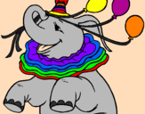 Coloring page Elephant with 3 balloons painted byMarga