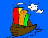 Coloring page Sailing boat painted bydaniel