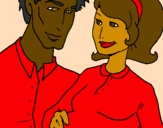 Coloring page Father and mother painted byPrincess Di