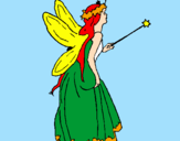 Coloring page Fairy with long hair painted byZAGAM
