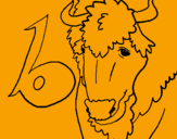 Coloring page Buffalo painted byanonymous