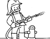 Coloring page Firefighter painted byliz