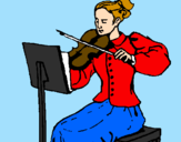 Coloring page Female violinist painted byFrank