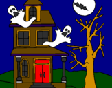 Coloring page Ghost house painted bylauraaaa