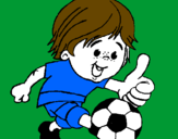 Coloring page Boy playing football painted byindian
