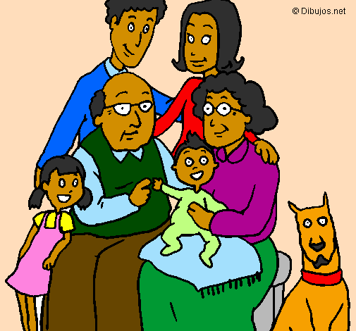 Coloring page Family  painted byshine