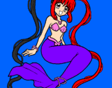 Coloring page Mermaid with pearls painted bydarielys
