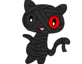 Coloring page Doodle the cat mummy painted bycute emo mummy kat