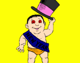 Coloring page Baby New Year painted byRachel         JONES