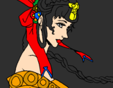 Coloring page Chinese princess painted byMarga