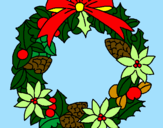 Coloring page Wreath of Christmas flowers painted byandrea99