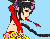 Coloring page Chinese princess painted byviolet