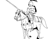 Coloring page Mounted horseman painted byEmmy