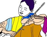 Coloring page Violinist painted byfernanda