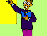 Coloring page Teacher at the board painted bymoshi count