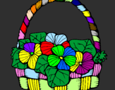 Coloring page Basket of flowers 6 painted bylisa
