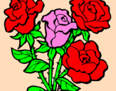 Coloring page Bunch of roses painted byKayla