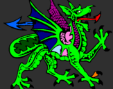 Coloring page Aggressive dragon painted byTOMAS