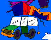 Coloring page Car with luggage painted bymaximo