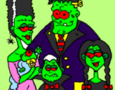 Coloring page Family of monsters painted byLevi