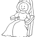 Coloring page Princess on throne painted byEmily