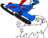 Coloring page Snowmobile jump painted bysergio