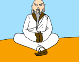Coloring page Chinese wise man painted byKevin