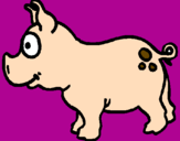 Coloring page Pig painted byevan