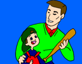 Coloring page Father and son painted bymac