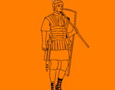 Coloring page Roman soldier painted bywwe
