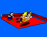 Coloring page Fighting in the ring painted byhong song when