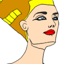 Coloring page Bust of Nefertiti painted byvaleria