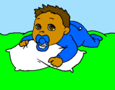 Coloring page Baby playing painted by.:Sweet.Lipsz:.