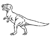 Coloring page Tyrannosaurus Rex painted byl,l
