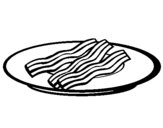 Coloring page Bacon painted bychicken leg whole