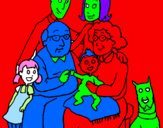 Coloring page Family  painted byoliver and evie