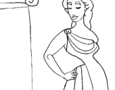 Coloring page Young Greek woman painted by..