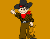 Coloring page Little cowboy painted bymichele