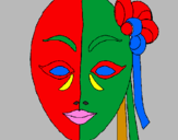 Coloring page Italian mask painted byjulia