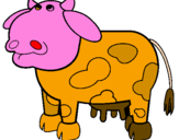Coloring page Thoughtful cow painted byANGEL