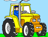 Coloring page Tractor working painted byDARIO