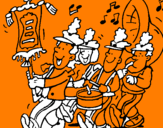 Coloring page Musical band painted byjila