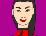 Coloring page Young Chinese woman painted bychico